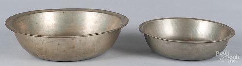 Two Connecticut or Pennsylvania pewter basins