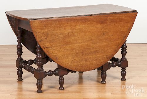 William and Mary style drop-leaf dining table