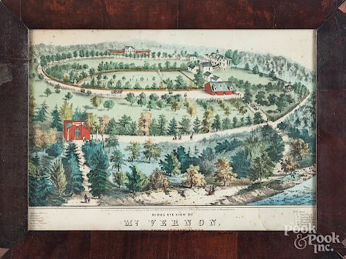 G.& F. Bill color lithograph of Mount Vernon
