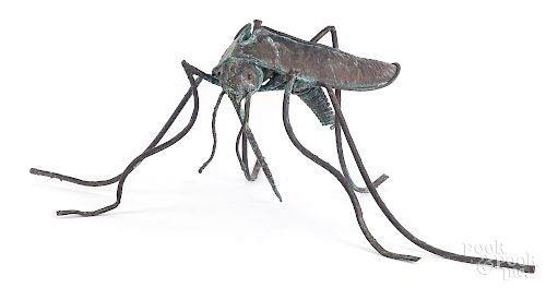Copper mosquito sculpture