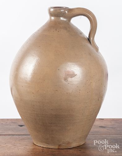New England three-gallon ovoid stoneware jug