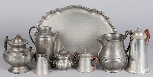 Collection of pewter tablewares