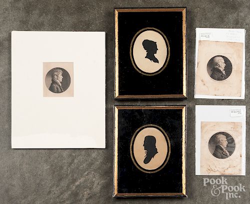 Three engraved portrait miniatures