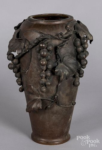 Patinated bronze vase