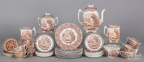Brown Staffordshire tea and luncheon services