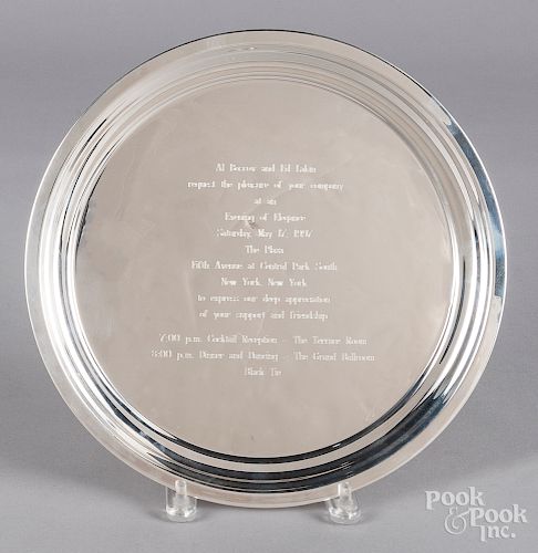 Towle sterling silver dinner invitation charger
