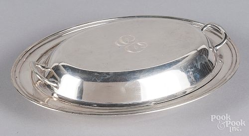 Sterling silver covered vegetable and two dishes