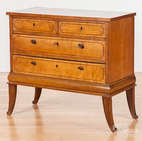 Biedermeier fruitwood chest of drawers