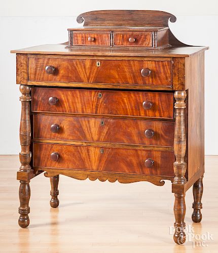New England transitional mahogany chest of drawer