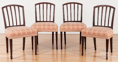 Set of four Federal style mahogany dining chairs.