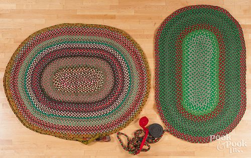 Two unfinished braided rugs