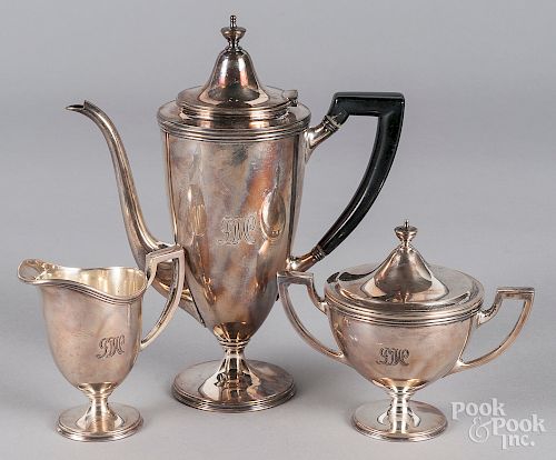 Tiffany & Co. sterling silver three-piece tea service