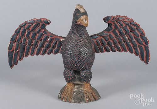 Carved and painted eagle