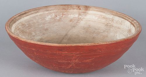 Large turned wooden bowl
