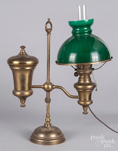 Brass single-arm student lamp