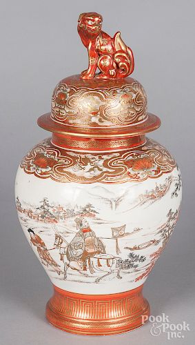 Satsuma porcelain lidded urn