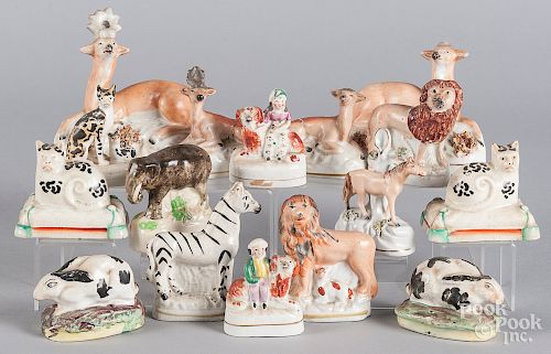 Group of small Staffordshire animal figures