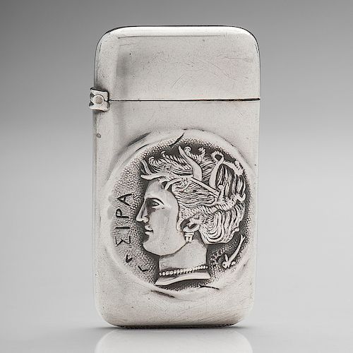 Whiting Sterling Match Safe with Greek Roundel