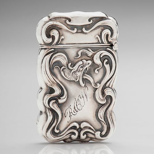 Art Nouveau Sterling match Safe with Snake Decoration