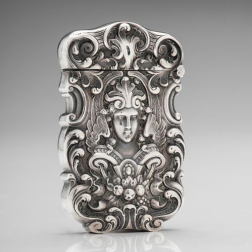 William B. Kerr & Co. Art Nouveau Sterling Match Safe with Winged Woman