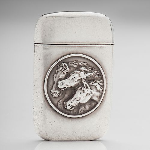Sterling Match Safe with JF Herring's Pharaoh's Horses Decoration