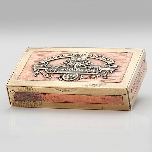 Cigar Box-Type Match Holder, Advertising for Metropolitan Cigar Manufactory, Havana Department