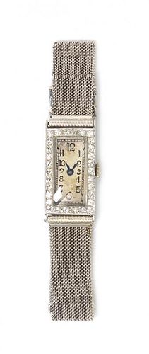 * A Vintage Platinum and Diamond Watch, 15.70 dwts.