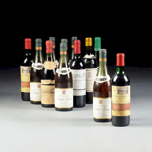 A LOT OF TWELVE BOTTLES OF VARIOUS FRENCH RED WINES,