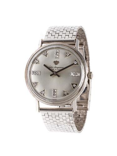A 14 Karat White Gold and Diamond Wristwatch, Jules Jurgensen, 38.45 dwts.