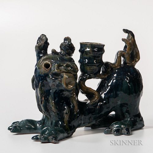 Ceramic Figural Candleholder in the Manner of Kitty Rix