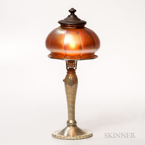 Tiffany Favrile Lamp Base with Steuben Shade