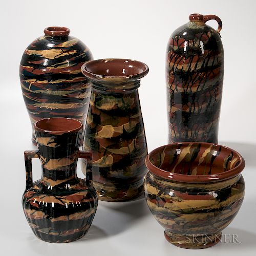 Five Peters & Reed Pottery Pieces