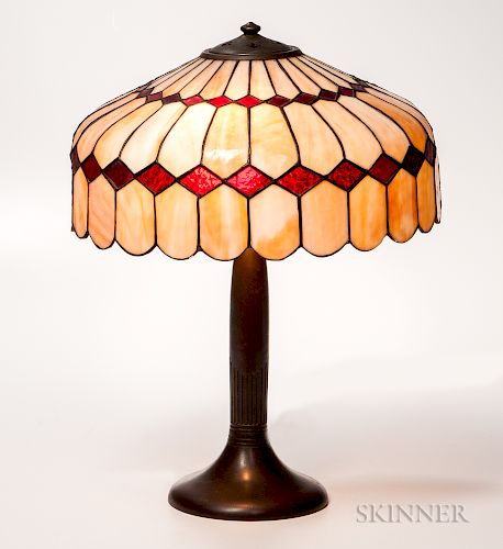 Handel Slag Glass Table Lamp