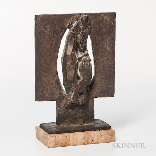 Franz Fischer (1900-1980) Abstract Bronze Sculpture