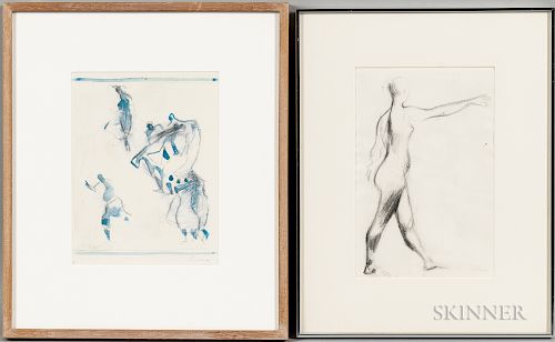 Franz Fischer (1900-1980)  Two Works on Paper: Standing Female Figure