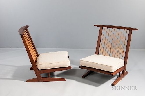 Two George Nakashima (1905-1990) Conoid Lounge Chairs