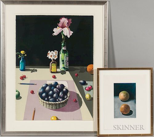Paul Wonner (American, 1920-2008)  Two Color Lithographs: Still Life with Fruit and Flowers