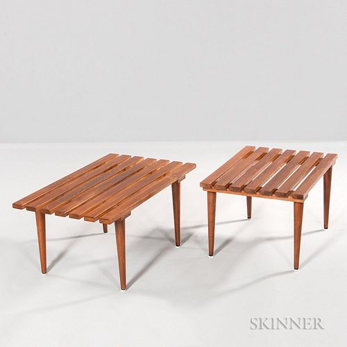 Two Slat-top End Tables