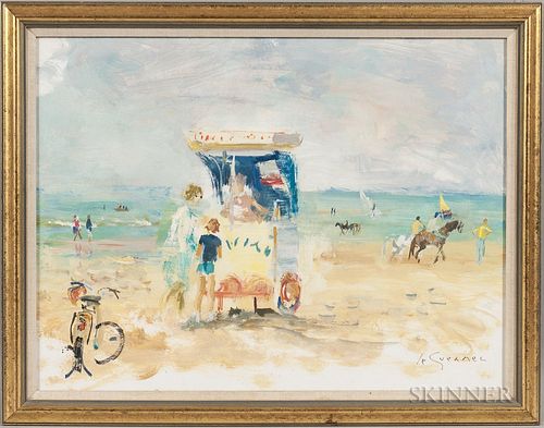 Jean le Guennec (French, 1924-1986)  Beach Scene