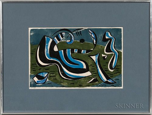 Werner Drewes (German/American, 1899-1985)  Inner Tropical Seas  , from the Portfolio Variations on a Dance Motif