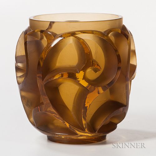 Rene Lalique Tourbillons Art Glass Vase