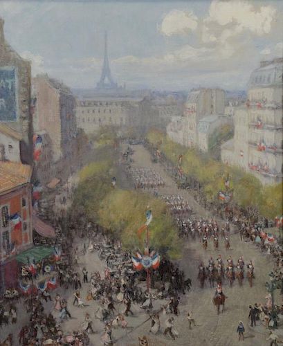 HOFFBAUER, Charles. Oil on Canvas. Bastille Day