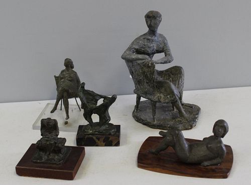 PAINTER, Tom. Group of 5 Resin Metal Sculptures.