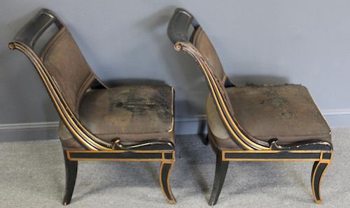 MIDCENTURY. Pair of Gilt and Paint Decorated