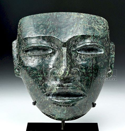 Superb Teotihuacan Green Stone Mask