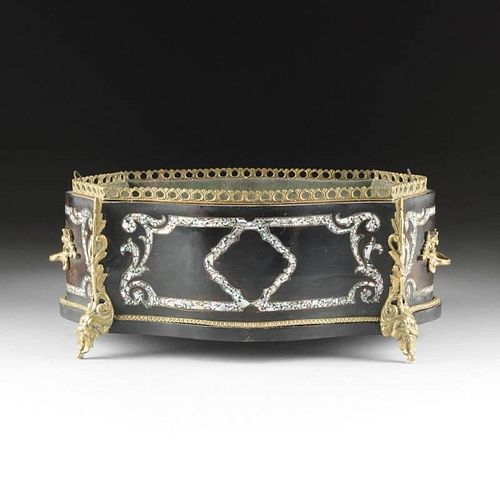 A NAPOLEON III EBONIZED WOOD, MOTHER-OF-PEARL, AND GILT BRONZE JARDINIÃˆRE WITH LINER, FRANCE, CIRCA 1860,