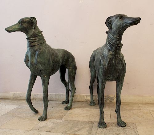 Pair of Lifesize Greyhound Sculptures