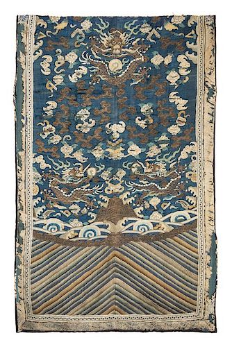 A Chinese Kesi Silk 'Dragon' Panel 50 x 31 inches.