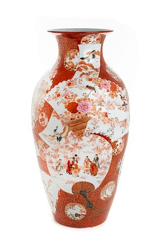 A Large Japanese Imari Vase Height 23 3/4 inches.