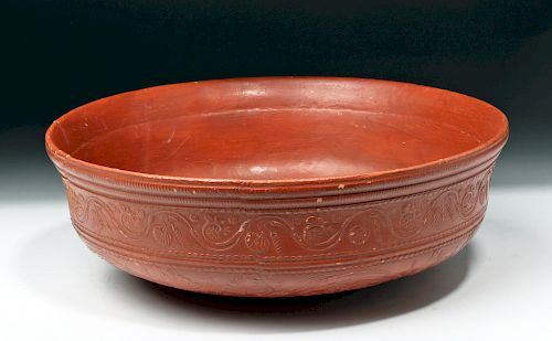 Superb Roman Redware Bowl - Arrentine Style